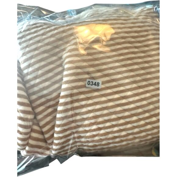 J.Crew Reversible Quilted Sweater cream and tan striped, Size small wardrobe - Picture 3 of 6